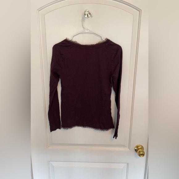 Ann Taylor Loft Dark Purple Long Sleeve Tee XS - Picture 5 of 9